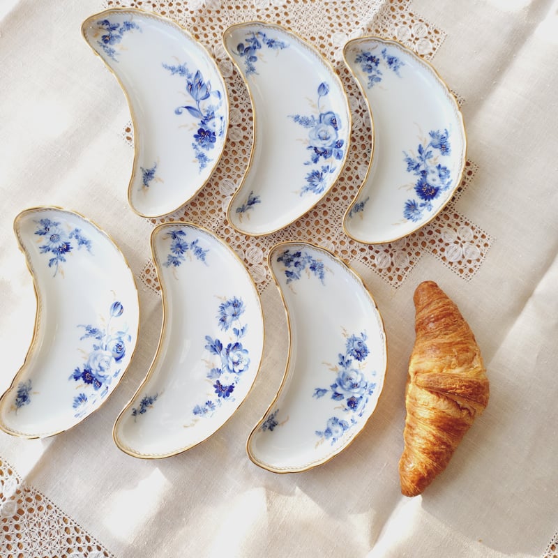 1924年以前Meissenマイセンクレセントディッシュ/三日月皿は🌒は