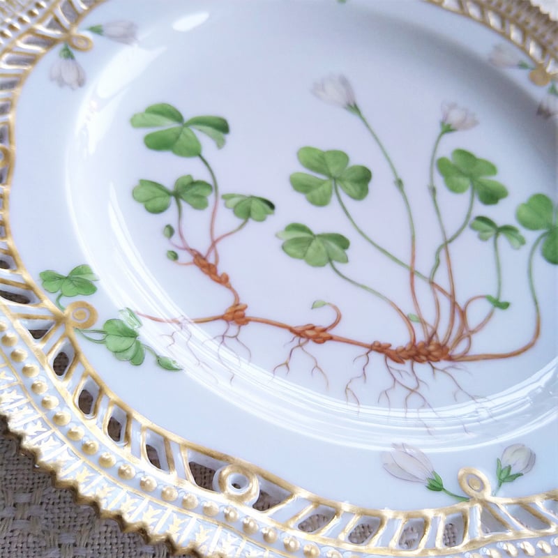 1900年代前半RoyalCopenhagenフローラダニカのレースプレート約