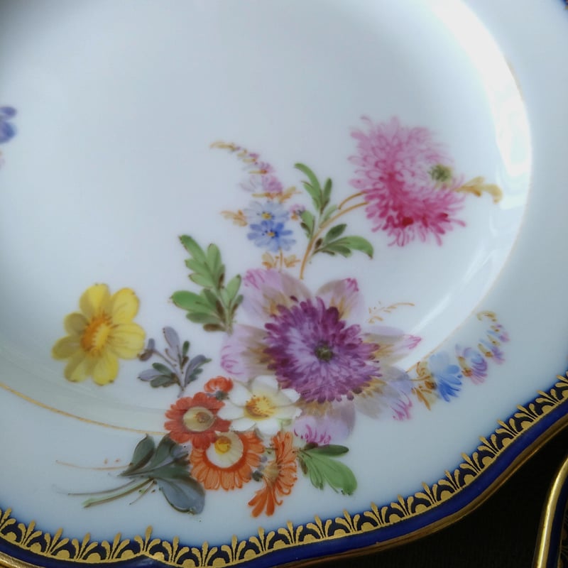古マイセンのカップとケーキ皿 MEISSEN - 【マイセン】カップ＆ソーサーとデザート皿 2セット