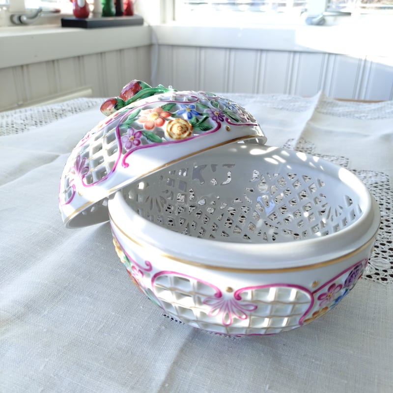 Herendヘレンド🦋🧙ファンタジー👑大きなボンボン入れ口径約15㎝D