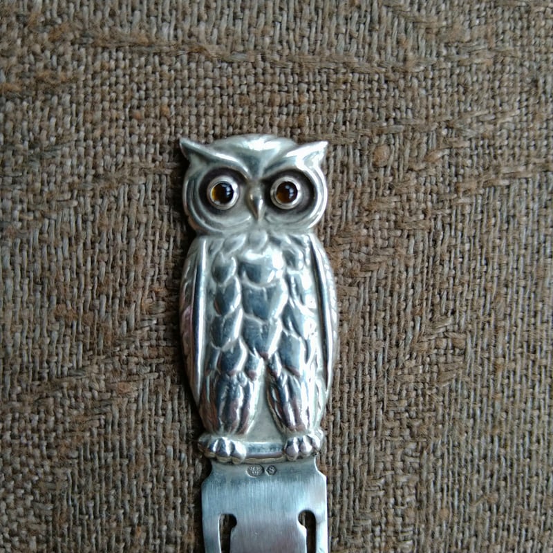 ヴィンテージシルバーのフクロウのブックマーク8