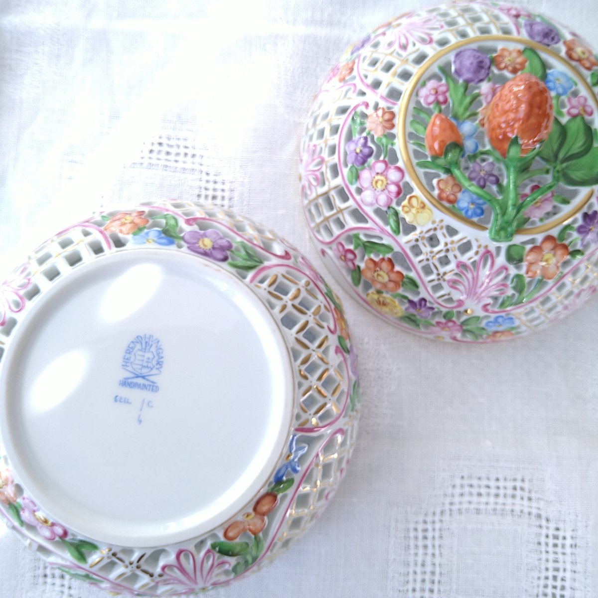 ☆美品☆ ヘレンド 小物入れボンボニエール いちご ファンタジーHEREND