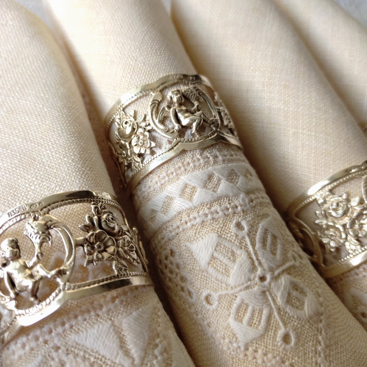 ALBO/AlbertBodemerドイツシルバー835のナプキンリング直径約3.5～3.6㎝