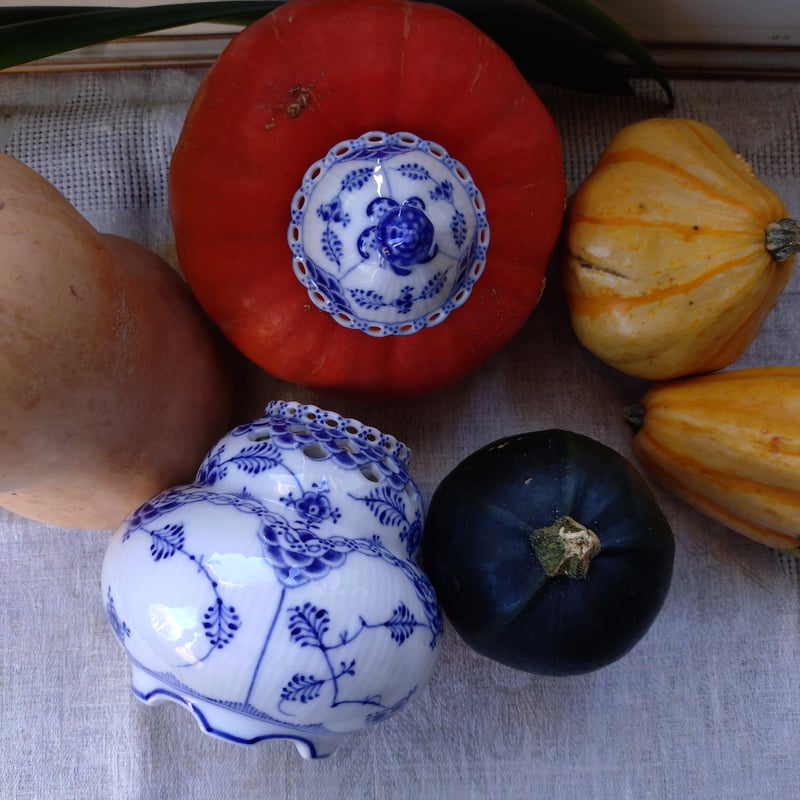 【美品】ロイヤルコペンハーゲン　ブルーフラワー 蓋付 ポプリポット　天使 美品】ロイヤルコペンハーゲン ブルーフラワー 蓋付 ポプリポット 天使