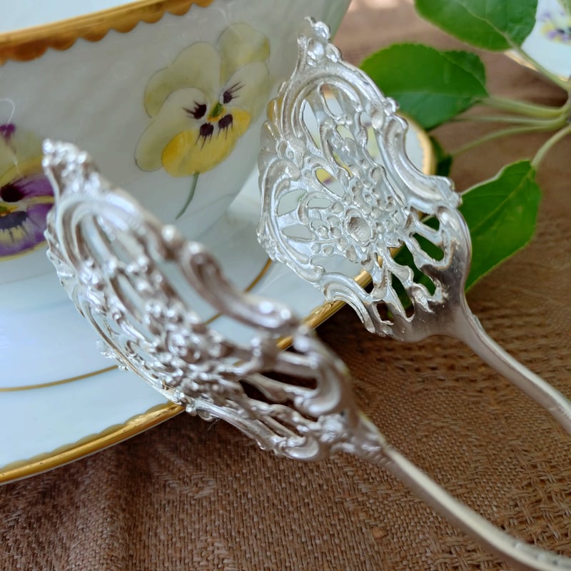 スウェーデンへのインポートシルバーケーキトング重さ約54g長さ約16㎝L