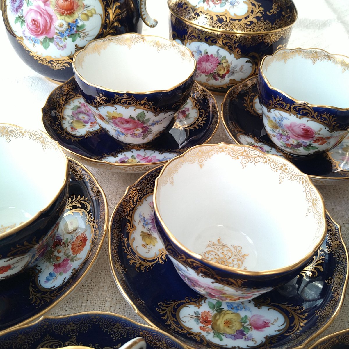 Meissen コバルトドイツフラワー6人用コーヒーサービス/Cobalt Meissen コバルトドイツフラワー6人用コーヒーサービス/Cobalt