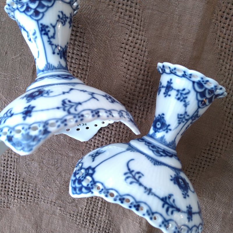 1975～1979年RoyalCopenhagenフルレースキャンドルスタンド、ペア/Full