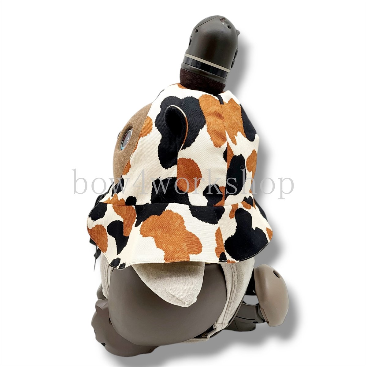 ラボット LOVOT ラボットの服ハンドメイド 三毛猫プリントポンチョ ラボット服/三毛猫プリントポンチョ | bow4workshop STORE