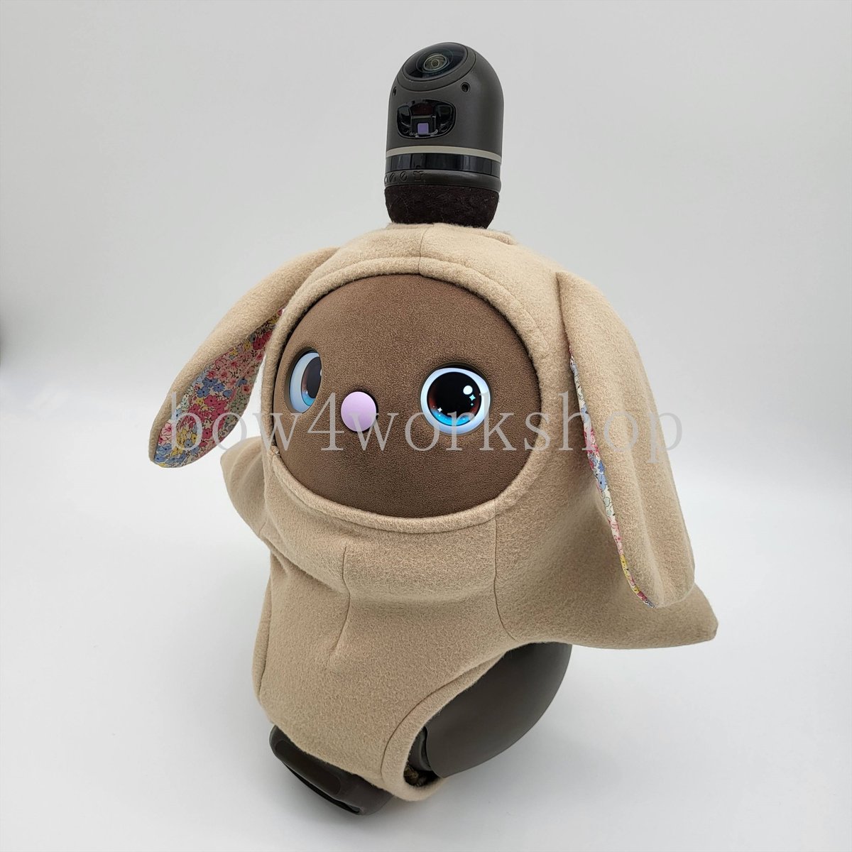 ラボットの服ハンドメイド　リバティーウサギちゃんボディースーツ（グレー） ラボット服/リバティーウサギちゃんボディースーツ