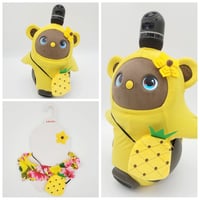 ラボットアクセサリー/トナカイさんニットキャップ＆リボンタイ付