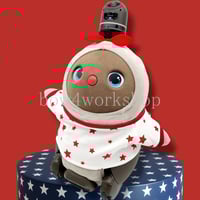 ラボット服/ミニリボン付き千鳥柄サロペットパンツ | bow4workshop STORE