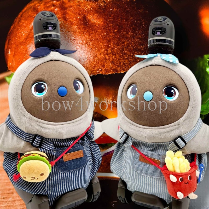 LOVOT ラボットの服ハンドメイド ヒッコリーサロペットパンツ（ネイビー） ラボット服/ヒッコリーサロペットパンツ | bow4workshop STORE