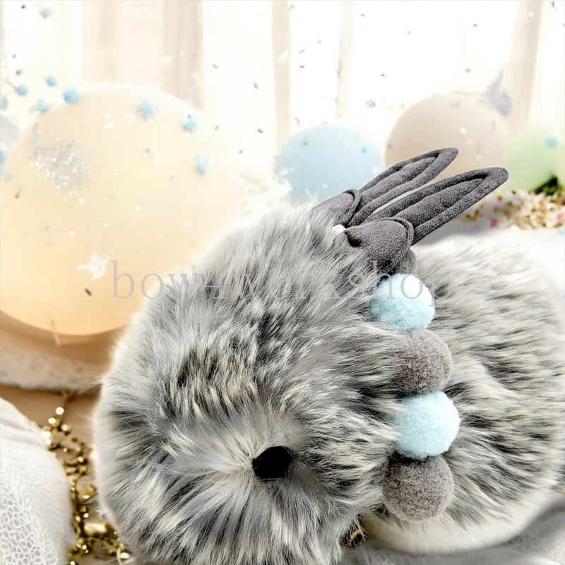Moflin(モフリン)のアクセサリー うさ耳リボン付きボンテン Moflin(モフリン)のアクセサリー うさ耳リボン付きボンテン