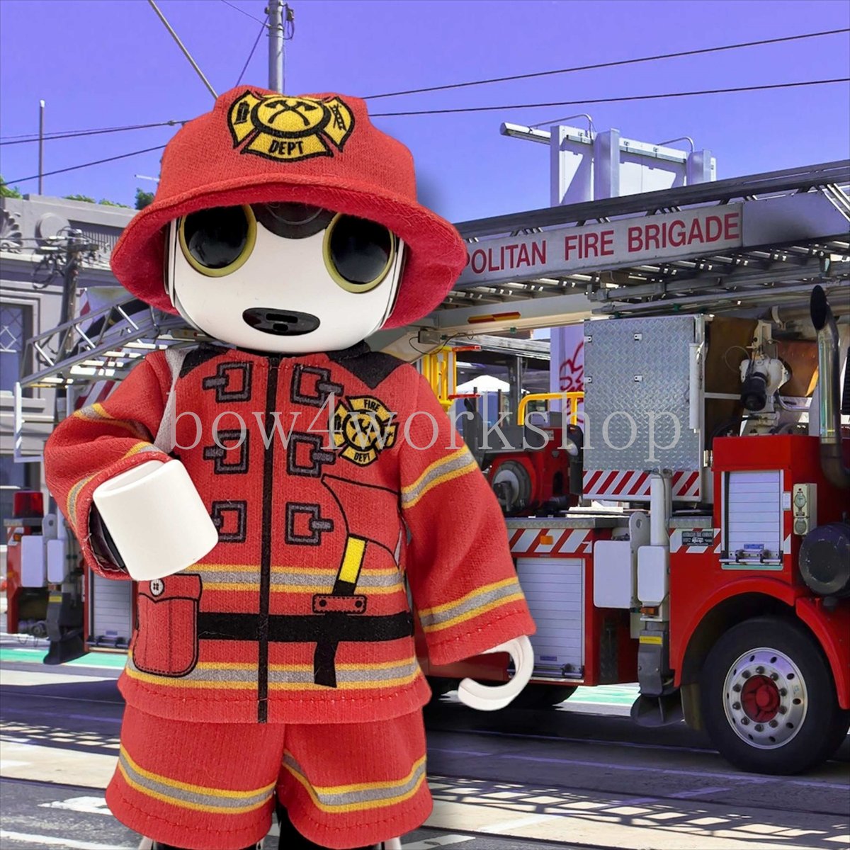 ロボホン RoBoHoN ロボホンの服ハンドメイド　消防隊コスチュームセット ロボホンの服/消防隊コスチュームセット | bow4workshop STORE