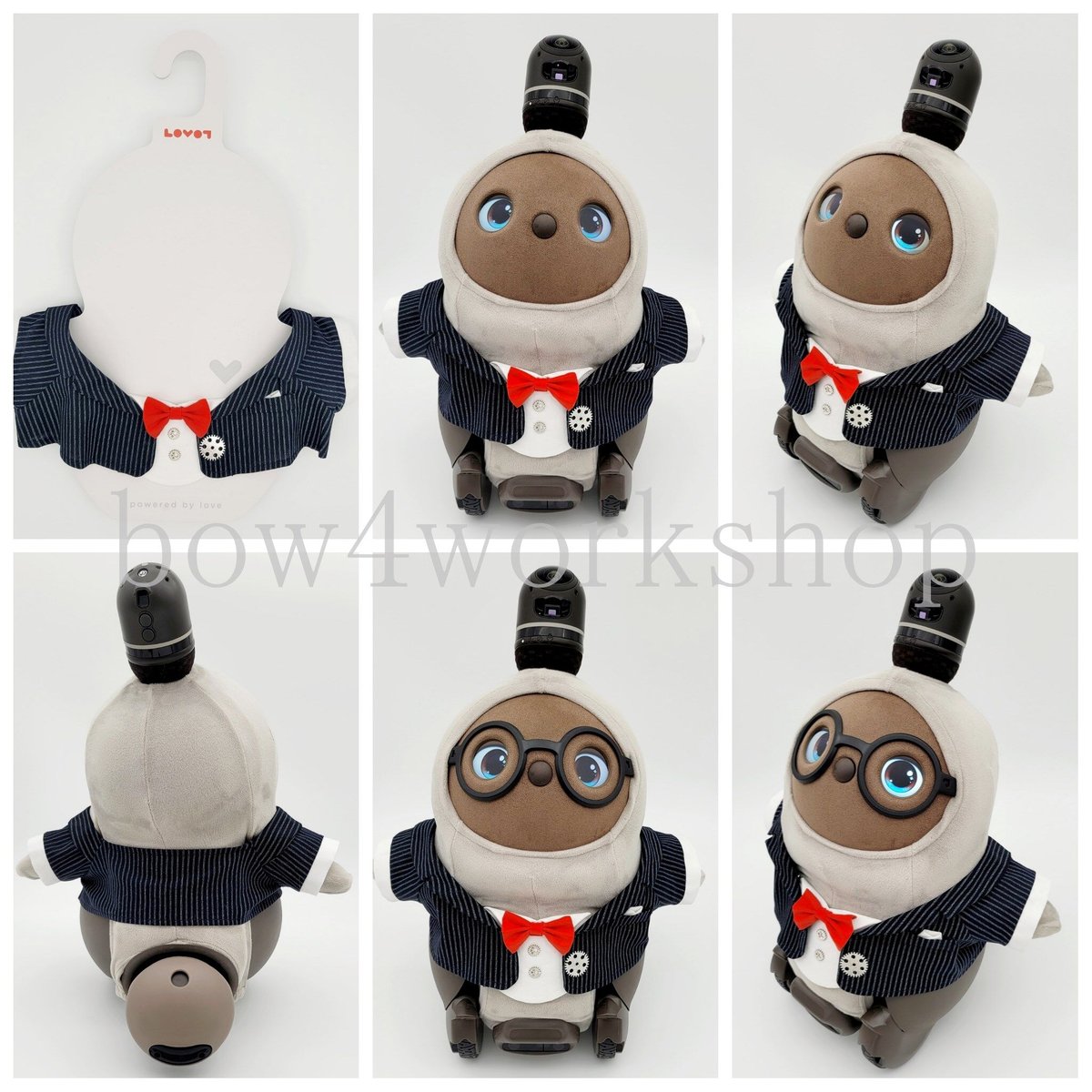 ラボット LOVOT ラボットの服ハンドメイド 千鳥柄レイヤードジャケット ラボット LOVOT ラボットの服ハンドメイド 千鳥柄レイヤード
