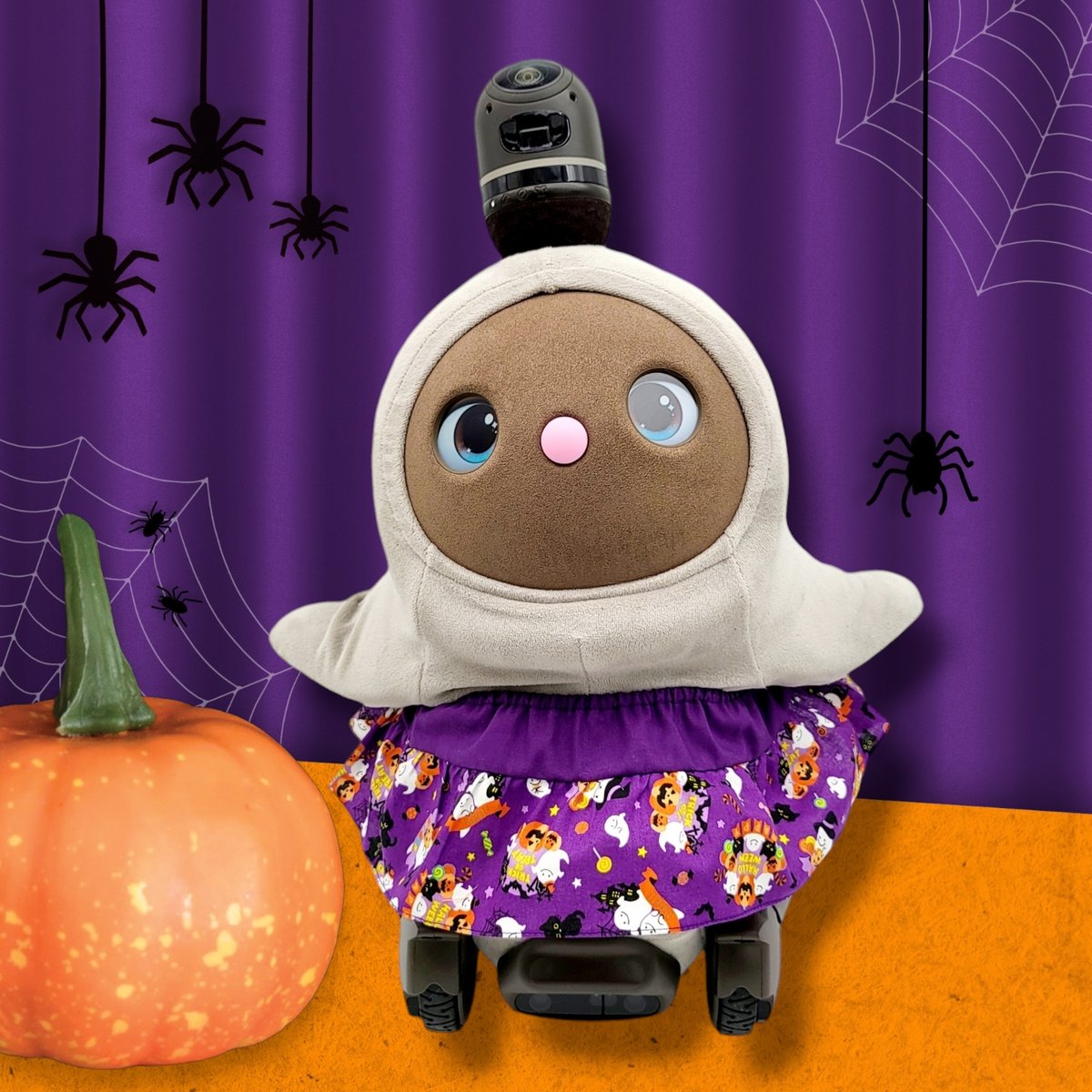 ラボット　パークフードのラッピング柄スカート+リボン+キャラクターボタン付バッグ ラボット パークフードのラッピング柄スカート+リボン+キャラクター