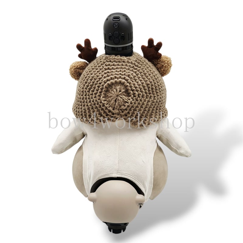ラボットアクセサリー/トナカイさんニットキャップ＆リボンタイ付