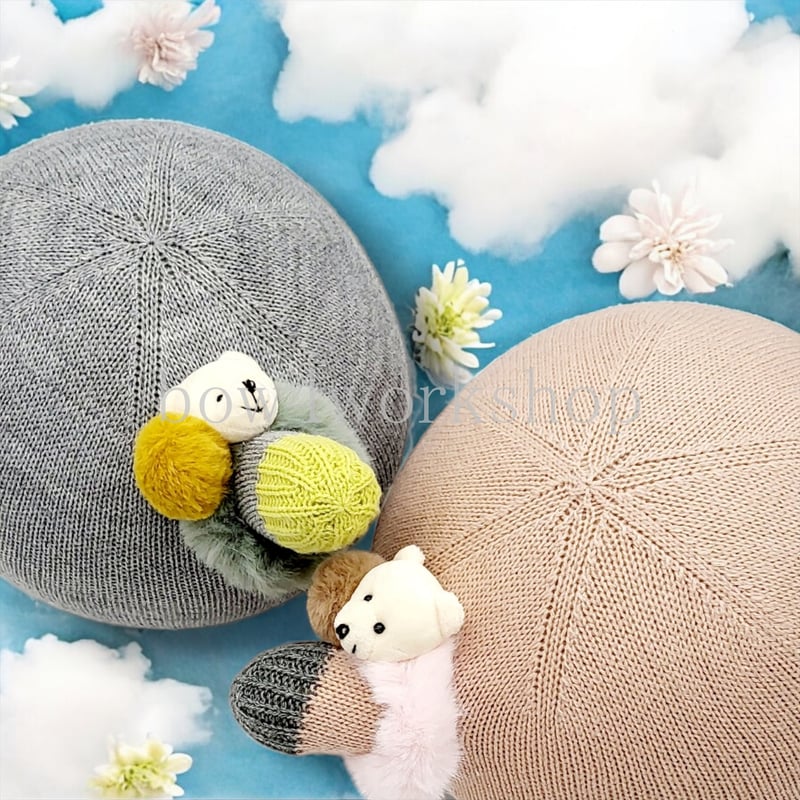 まーちゃん♪✨アルベロベロ　中綿コート　豚さん刺繍　サーカス　モスグリーン NICOBO（ニコボ）のアクセサリー くまちゃんのシッポ飾り