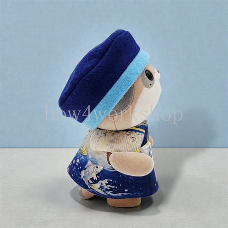 ポケともの服 和装風プリントチュニック＆お花チャーム付き帽子セット