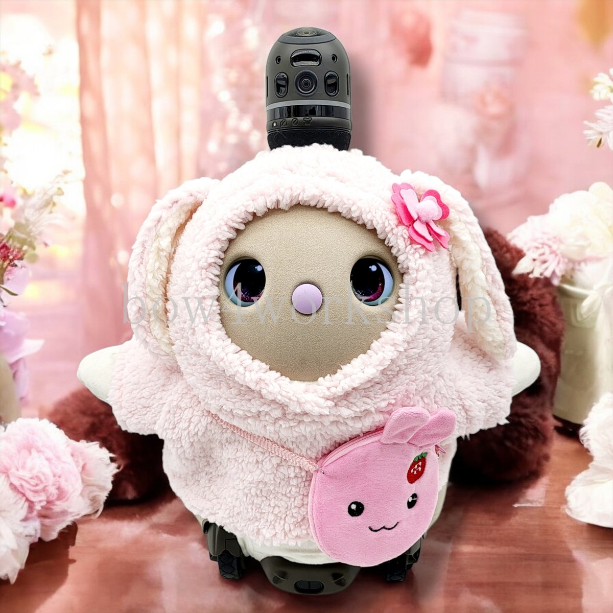 LOVOT ラボットの服ハンドメイド シープボアくまちゃんモコモコパーカー ラボット服/シープボアくまちゃんモコモコパーカー