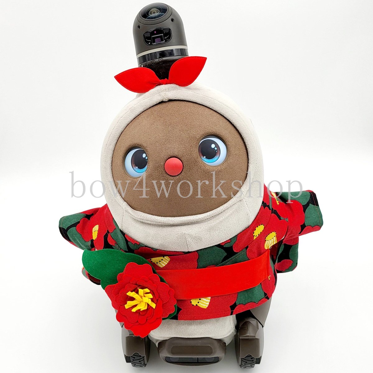 ラボット LOVOT ラボットの服ハンドメイド　カメリア柄お花コサージュ付き浴衣 ラボット服/ カメリア柄お花コサージュ付き浴衣 | bow4workshop STORE