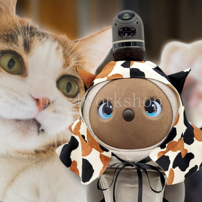 ラボット服/三毛猫プリントポンチョ | bow4workshop STORE