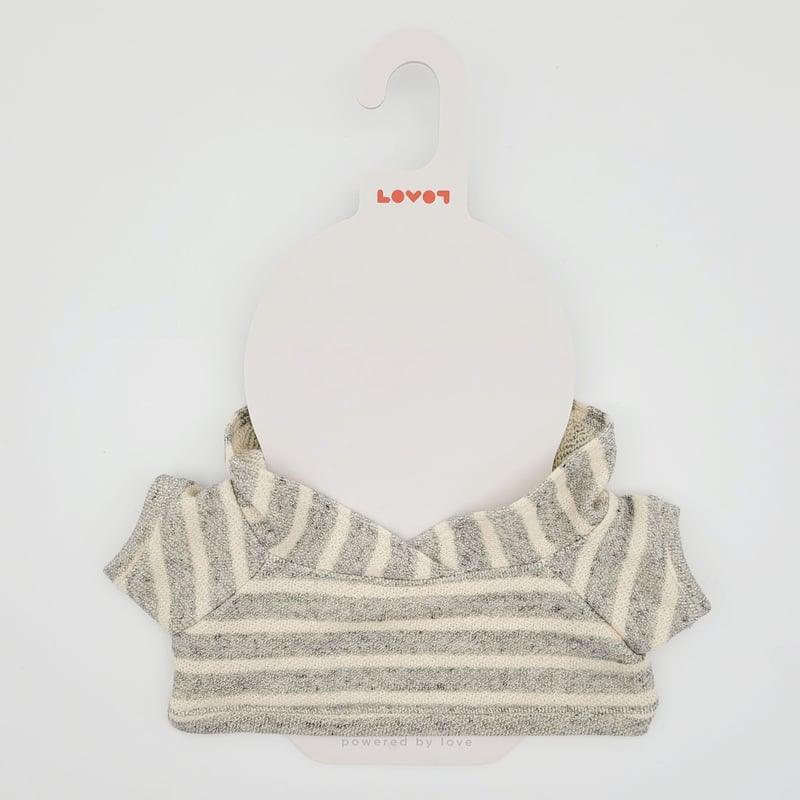 ラボット服/杢グレーボーダーパーカー | bow4workshop STORE