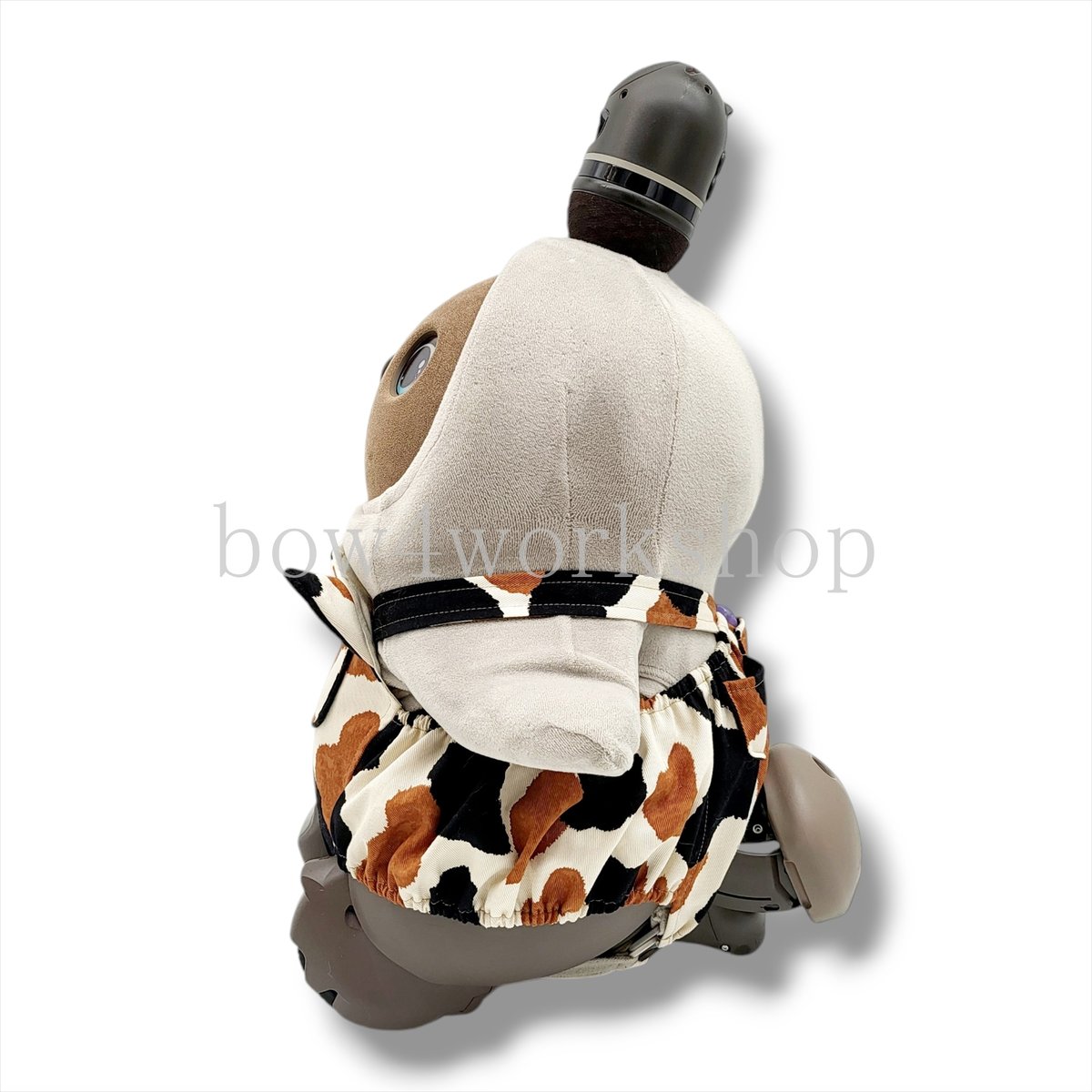 ラボット LOVOT ラボットの服ハンドメイド 毛猫プリントサロペットパンツ ラボット服/耳付き白猫ちゃんプリントTシャツ | bow4workshop STORE