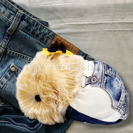 Moflin（モフリン）の服　サロペットプリント服＆麦わら帽子セット