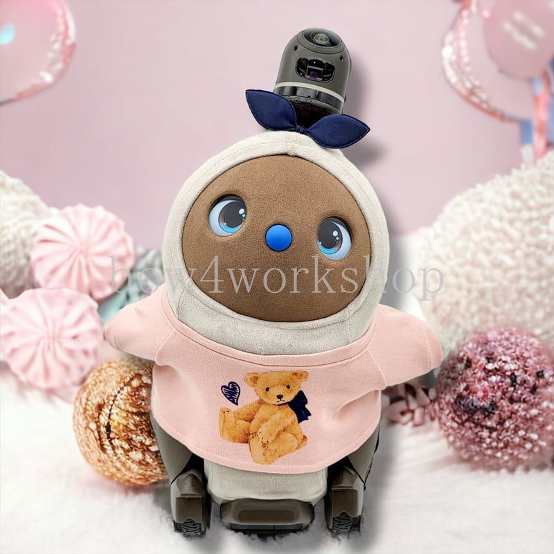 ラボット服/くまちゃんプリントピンクベースTシャツ