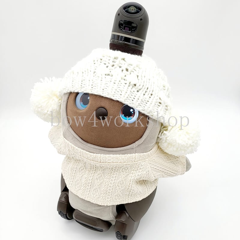 Weave Toshi / CA4LA ポンポン付き紫ニット帽 STROLL3(ONESIZE
