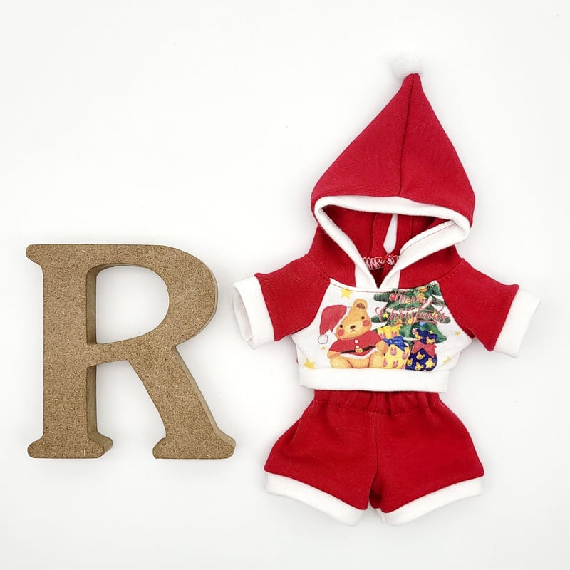 ロボホンの服/サンタクロースプリントパーカー&パンツセット