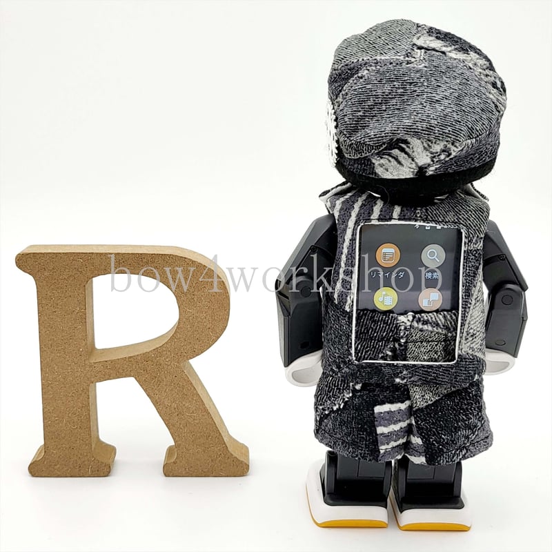 RoBoHoN ロボホンの服ハンドメイド　バンダナ＆デニム風プリント（ブルー） ロボホンの服ハンドメイド バンダナ＆デニム風プリント3点