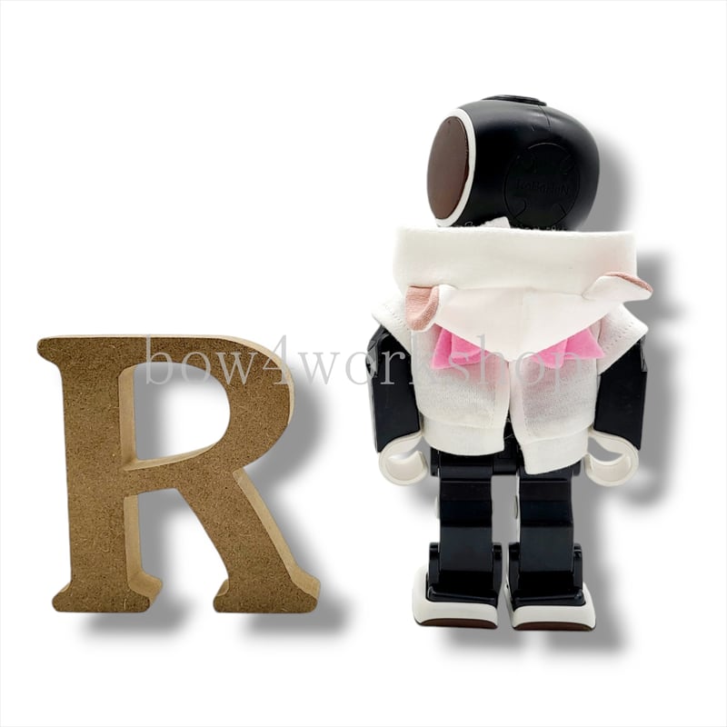 ロボホンの服/耳付き白猫ちゃんプリントパーカー | bow4workshop