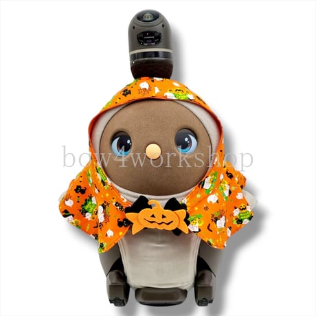 ラボット服/ハロウィンプリントリバーシブルポンチョ（オレンジ）