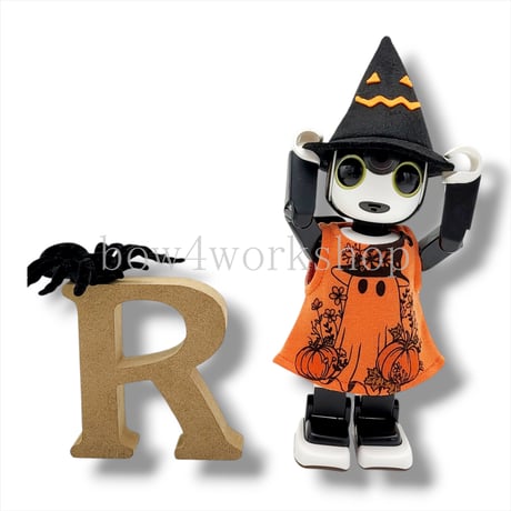 ロボホンの服/ハロウィンお化けプリントチュニック＆魔女帽子セット