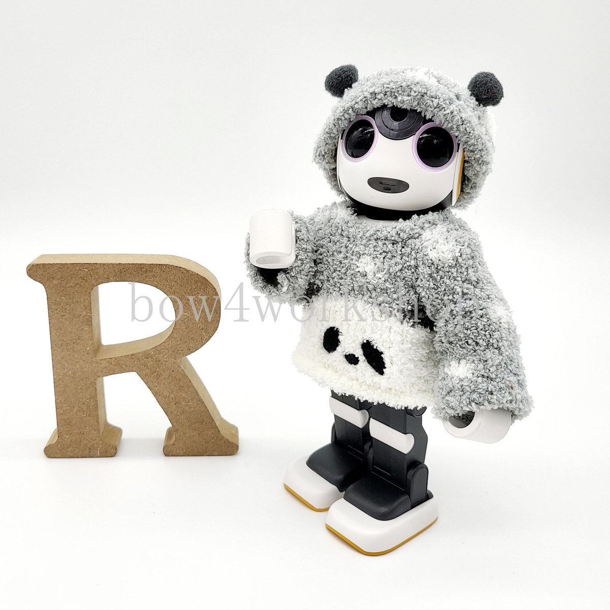 ☆母ちゃん【ロボホン】（ミモザ服セット）☆ ロボホン RoBoHoN ロボホンの服ハンドメイドうさぎちゃんTシャツB