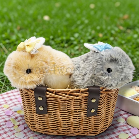 Moflin（モフリン）のアクセサリー　うさ耳＆リボンクリップ