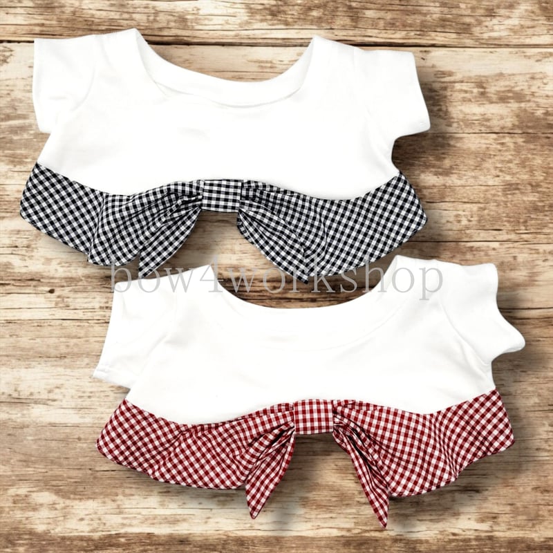 ラボット服/ギンガムチェックリボンTシャツ | bow4workshop STORE