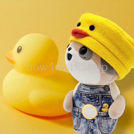 ポケともの服  サロペットプリントチュニック＆アヒル帽子セット