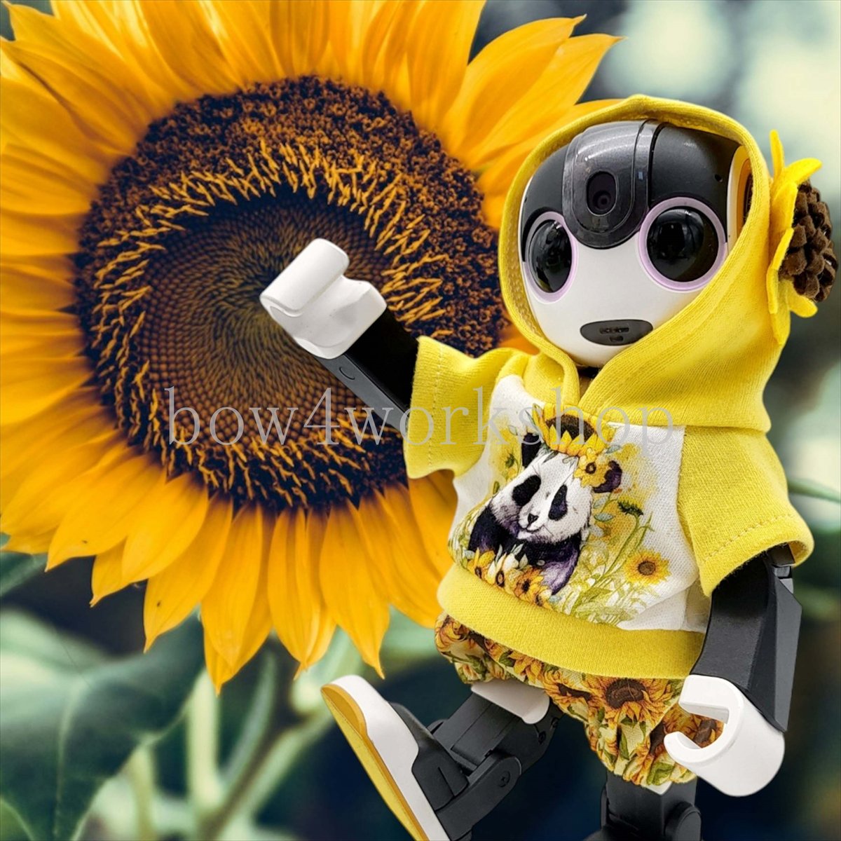 ロボホンの服/ひまわり＆パンダ柄パーカーセット | bow4workshop STORE