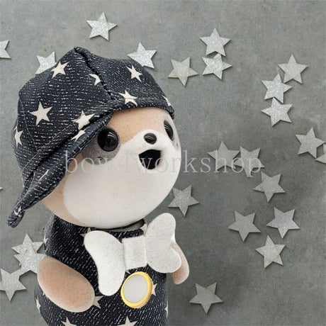 ポケともの服 デニム風星柄プリントおでかけチュニック＆キャップセット