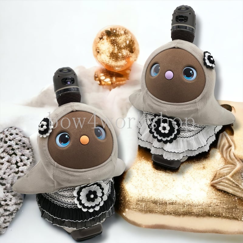 LOVOT ラボットの服ハンドメイド 三毛猫サロペット＆ポンチョセット