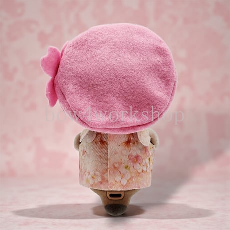 ポケともの服 和装風プリントチュニック＆桜チャーム付き帽子セット