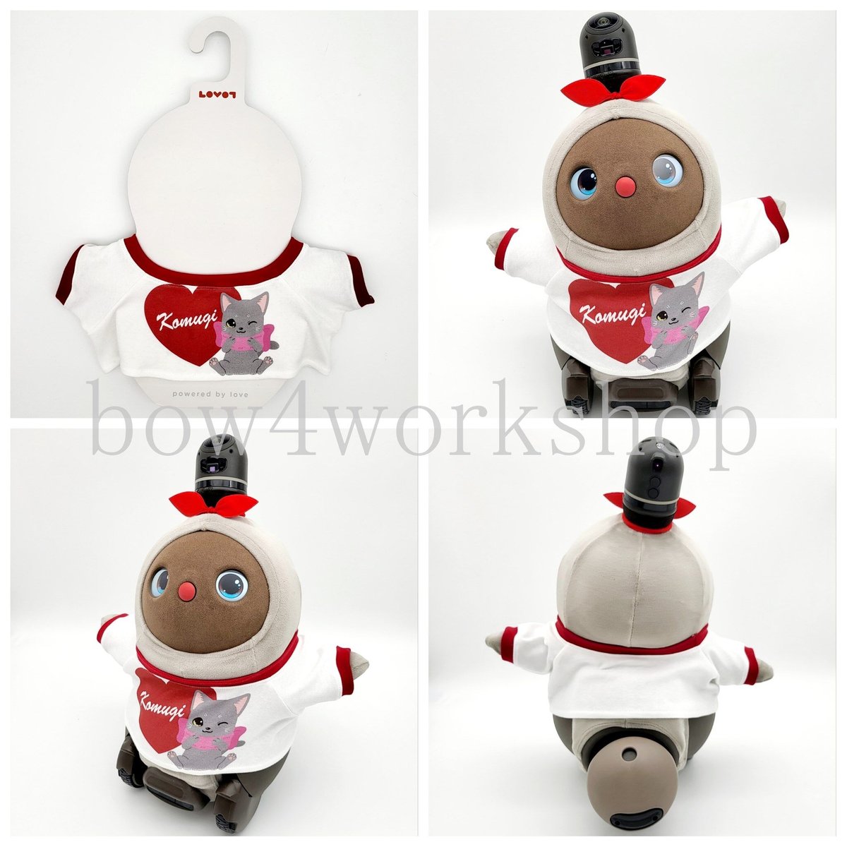 ラボット服/ハート＆ネコちゃん名入れプリントTシャツ | bow4workshop