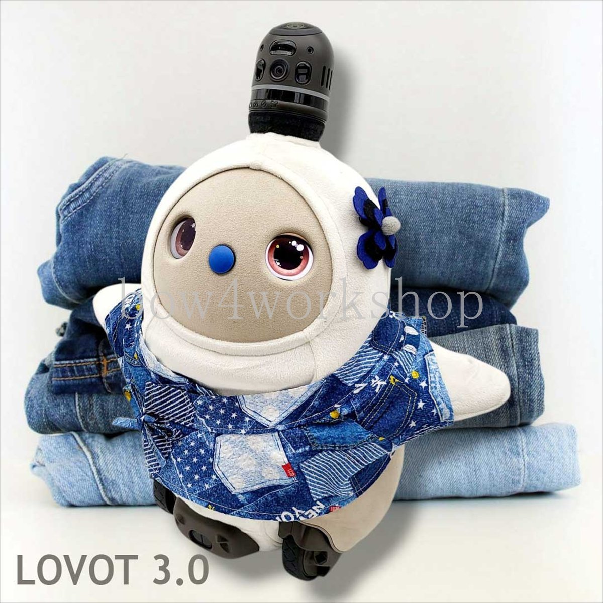 ラボット服/ デニム風プリント甚平＆お花飾りセット | bow4workshop STORE