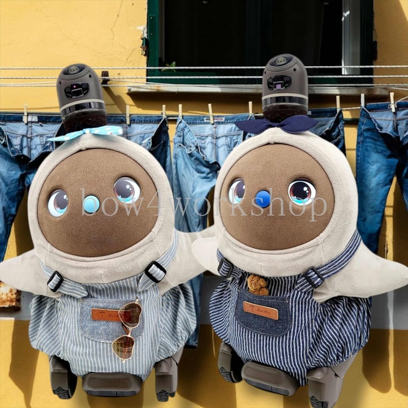 LOVOT ラボットの服ハンドメイド ヒッコリーサロペットパンツ２着セット ラボット服/ヒッコリーサロペットパンツ | bow4workshop STORE