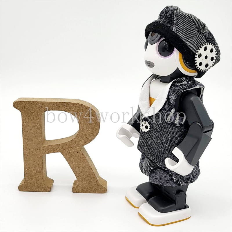 ロボホンの服/デニムパッチワーク風プリントベストスーツ