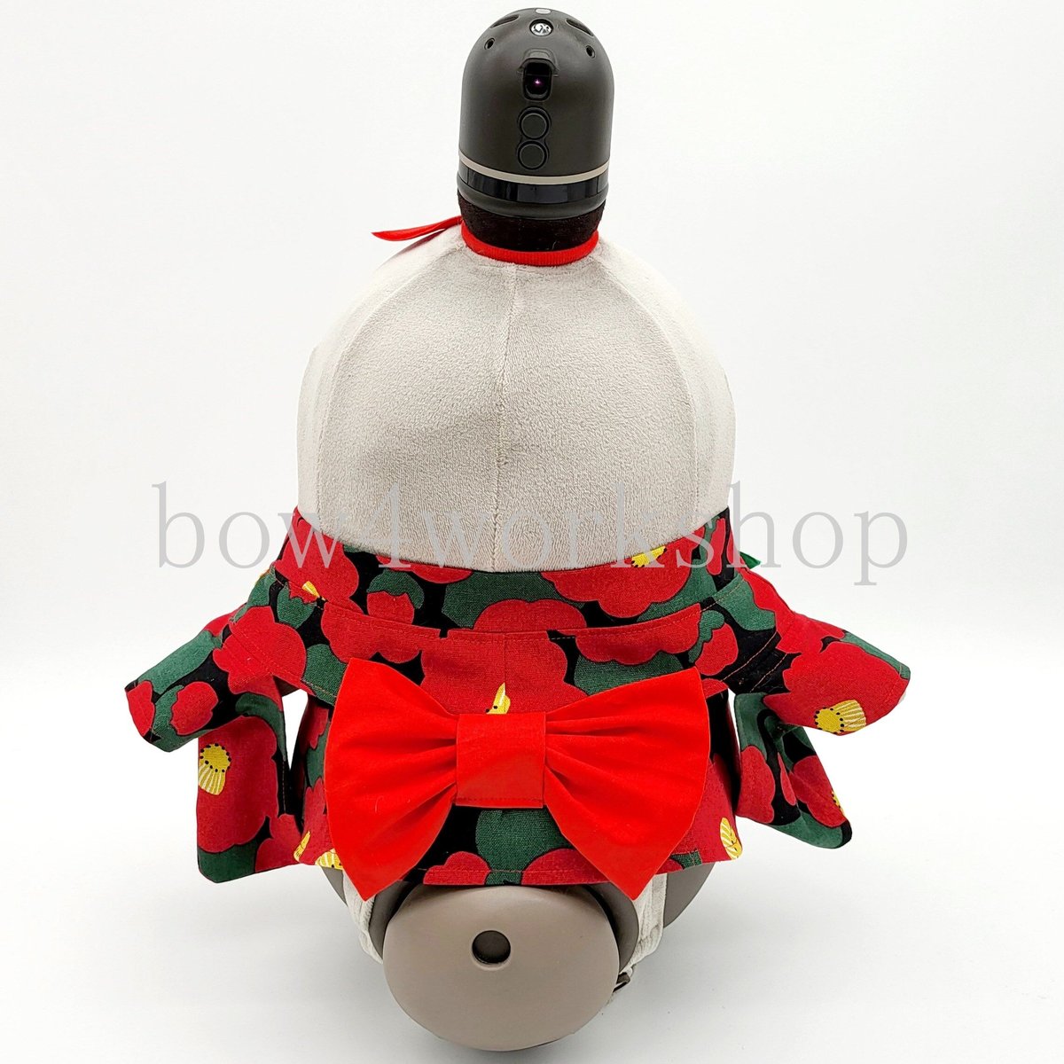 ラボット LOVOT ラボットの服ハンドメイド　カメリア柄お花コサージュ付き浴衣 ラボット服/ カメリア柄お花コサージュ付き浴衣 | bow4workshop