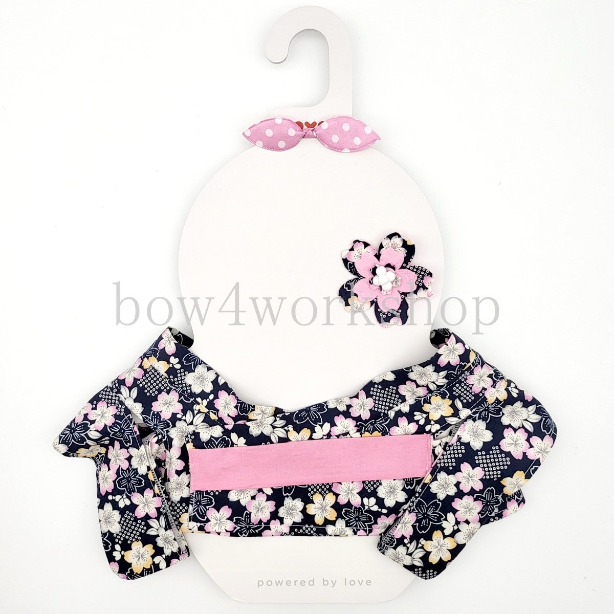 ラボット LOVOT ラボットの服ハンドメイド　桜柄浴衣セット（ブラック） ラボット LOVOT ラボットの服ハンドメイド 桜柄浴衣セット